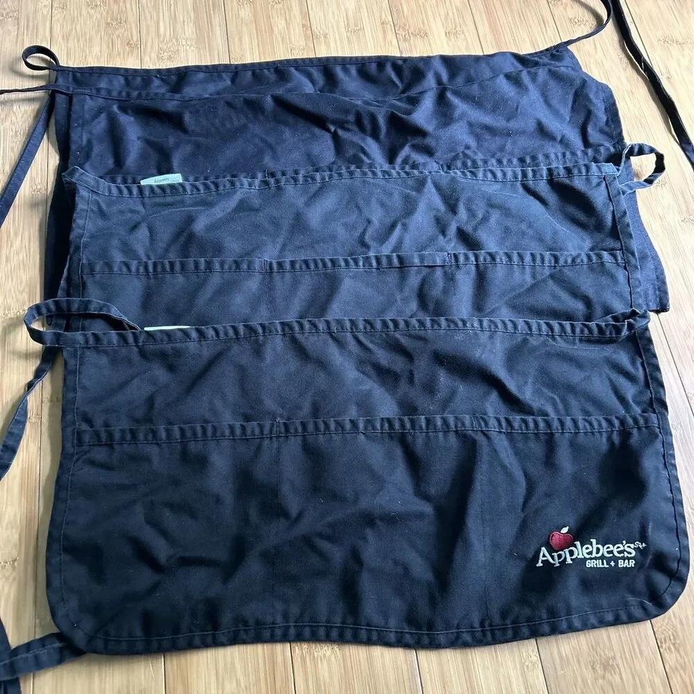 Applebees Waiter Waitress Black Tie Back Aprons Set Of four